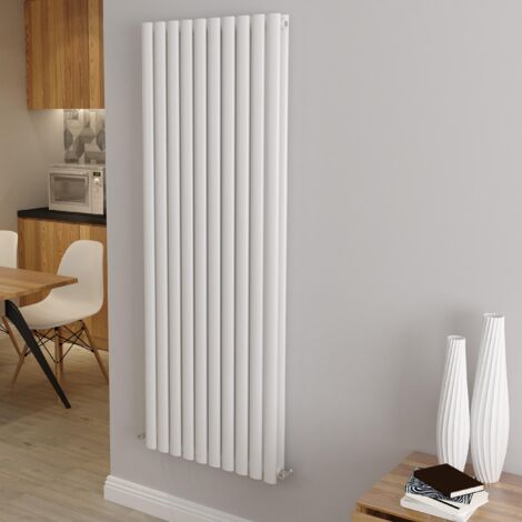 AICA Oval Column Designer Radiator Central Heating Vertical 1600x590mm Double White