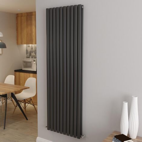 AICA Oval Column Designer Radiator Central Heating Vertical 1800x590mm Double Anthracite
