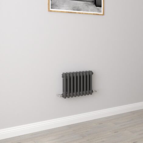 AICA Traditional Radiator Central Heating Cast Iron Style 2 Column Horizontal 300x425mm Anthracite