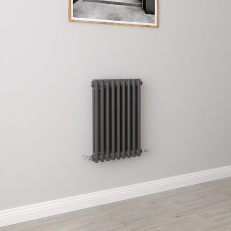 AICA Traditional Radiator Central Heating Cast Iron Style 2 Column Horizontal 600x425mm Anthracite