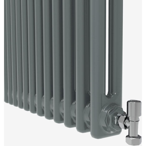 AICA Traditional Radiator Central Heating Cast Iron Style 2 Column Horizontal 600x425mm Anthracite