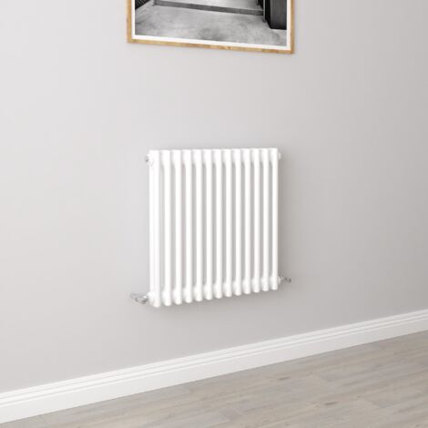 AICA Traditional Radiator Central Heating Cast Iron Style 2 Column Horizontal 600x605mm White