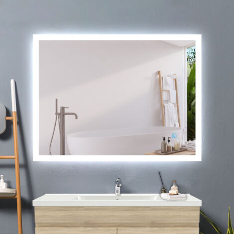 500x700mm Illuminated Bathroom Mirror Cabinet With Backlit LED Lights Concealed Demister Shaver Socket & Sensor Switch For Makeup Cosmetic Shaver Charging