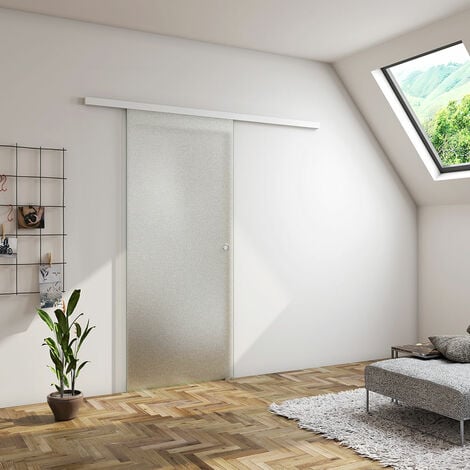 900mm Width Indoor Sliding Glass Door 8mm Tempered glass Aluminum-alloy rail Kit