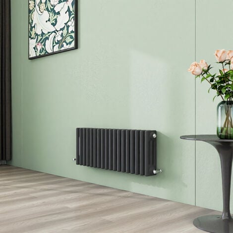 AICA 300x830mm Anthracite Horizontal Designer Radiator Cast Iron 3 Column Heating UK