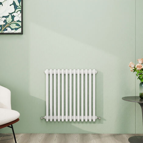 AICA 600x605mm White Horizontal Traditional Radiator Cast Iron 3 Column Heating UK