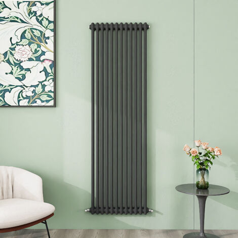 AICA 1800x560mm Anthracite Vertical Traditional Radiator Cast Iron 2 Column Heating UK