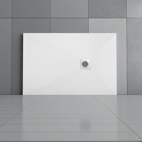 1000x900mm Anti-Slip Slate Effect stainless steel strip Drain cover Rectangle Shower Tray & Base +Waste Trap