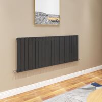AICA Flat Panel Radiator 600x1428mm Central Heating Single Horizontal Stylish Black