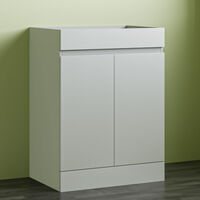 Freestanding Bathroom Vanity Unit without Basin Flat Pack - Matt White 600mm