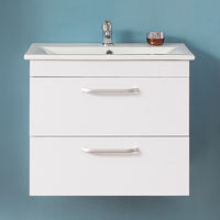 Wall Hung Bathroom Basin Vanity Unit 600mm White-2 Drawers