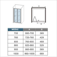 700mm(Width) x 1850mm(Height) Bifold Shower Door Enclosure Cubicle