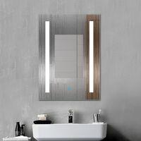LED Bathroom Mirror Lighted Single Touch Control Wall Mount Vertical-450x600mm