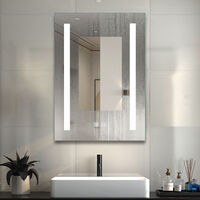 Bathroom Mirror with LED Lights Illuminated Dual Touch Control Wall Mounted-500x700mm