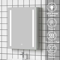 Bathroom Cabinet with mirror Led Lighted Shaver Socket Wall Hung Demister Pad