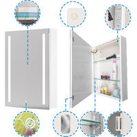 Bathroom Cabinet with mirror Led Lighted Shaver Socket Wall Hung Demister Pad