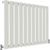Flat Panel Radiator Designer RADs Central Heating Horizontal 600x748mm Single Grey White - White