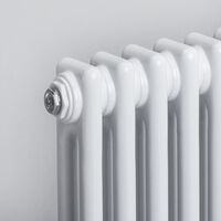 Traditional Radiator Central Heating Rads Cast Iron Style 2 Column Horizontal 600x1460mm Grey White - White