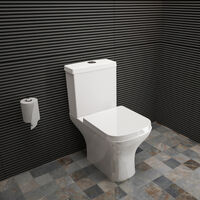 Close Coupled Toilet Square Soft Close Seat Short Projection Bathroom WC
