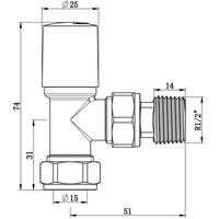 15mmx1/2" Angled Radiator Valve Manual Tap Anthracite