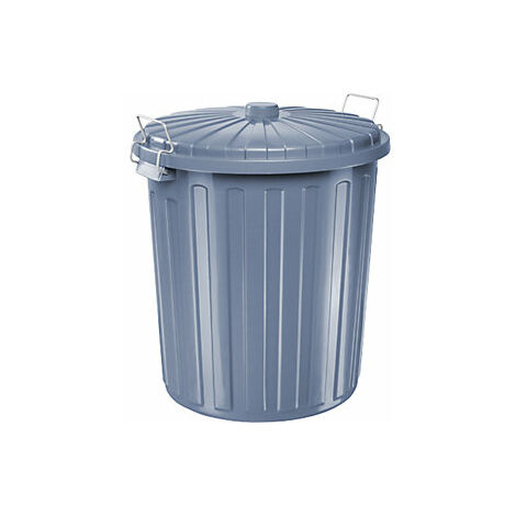 Bidón con tapa para residuos polipropileno gris capacidad (1/2)