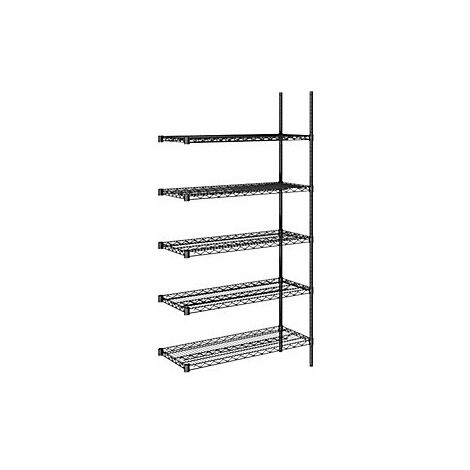 Stahldraht-Gitterregal schwarz Fachlast 250 kg BxT 910 x (1/5)