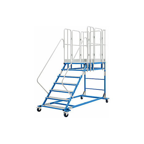 Escalera de plataforma XXL  con piezas insertadas de aluminio 