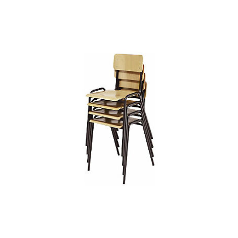 Silla apilable  madera contrachapada de haya  UE 4 unid 