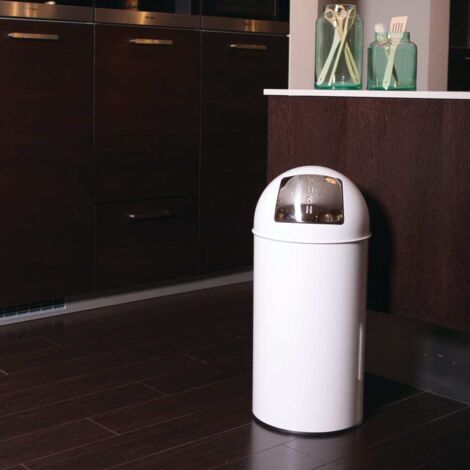Cubo de basura con trampilla  acero  capacidad 40 l  H x Ø 740