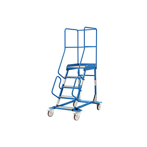 Escalera rodante con tarima  piezas insertadas en los peldaños