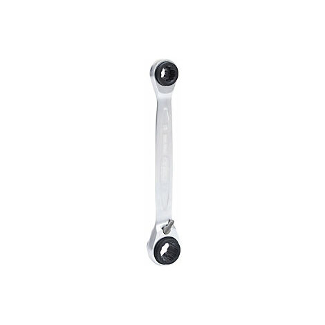 KS Tools Llave de carraca doble 4 en 1 robusta plateada