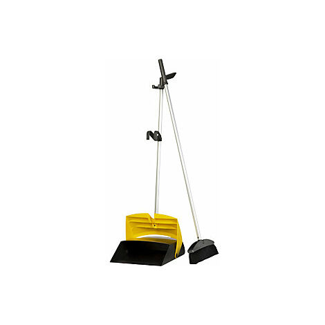 Juego de barrido escoba y recogedor antracita y amarillo (1/4)
