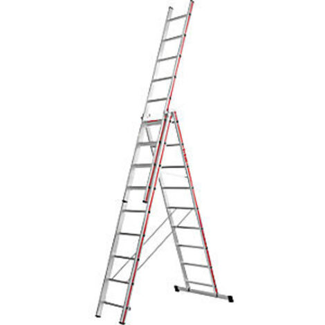 Escalera multiusos de aluminio  modelo profesional  3 x 9