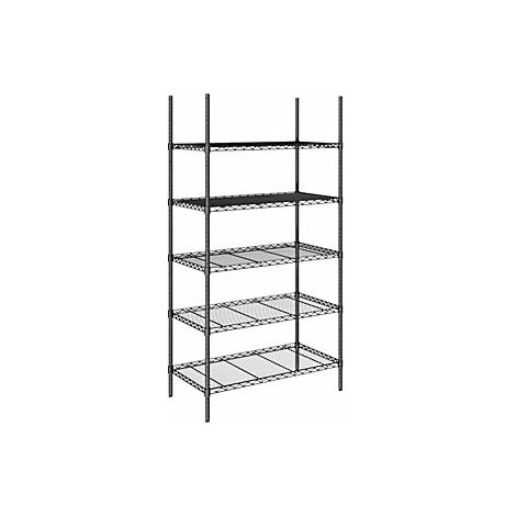 Stahldraht-Gitterregal schwarz Fachlast 100 kg BxT 910 x (1/5)