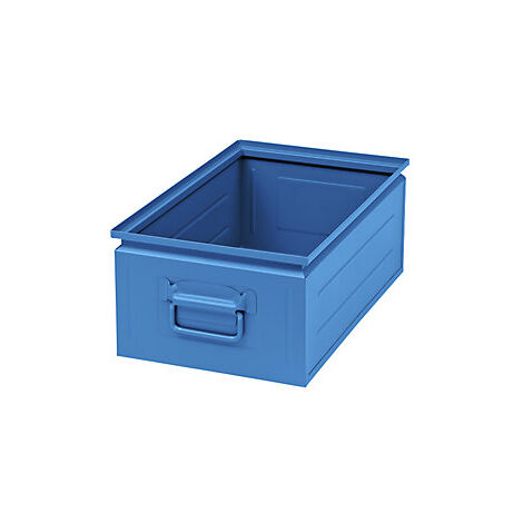 Caja apilable de chapa de acero  capacidad aprox 30 l  azul