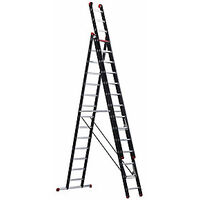 Escalera multiusos revestida de aluminio de 3 tramos en