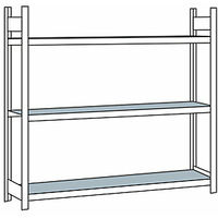 Weitspannregal mit Stahlboden Höhe 2000 mm Spannweite 2500