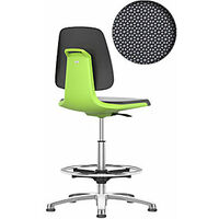 Silla giratoria de trabajo LABSIT con tacos y estribo circular