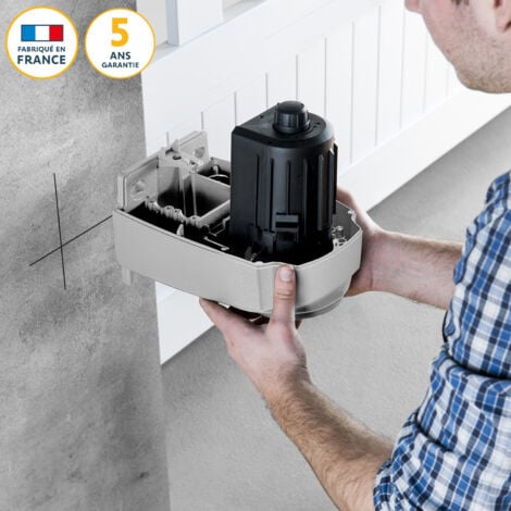 SOMFY 1241771 - Motorisation à bras Lockyvia Essential RTS pour portail battant - Livrée avec 2 télécommandes Keypop, feu clignotant, batterie de secours et photocellules - Compatible app TaHoma