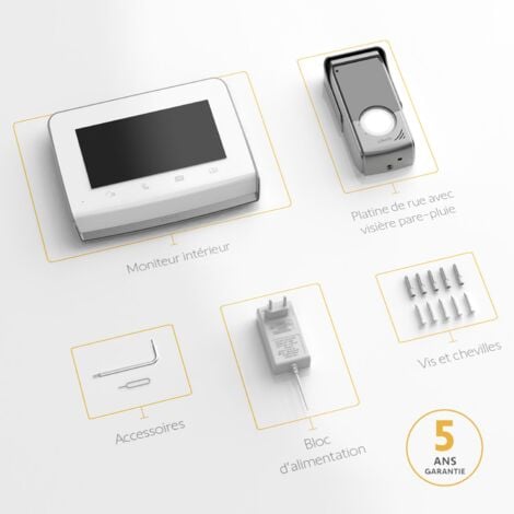 SOMFY 1871229 - Visiophone V350 Connect, Interphone connecté - Ecran 7 pouces - Vision nocturne - Gestion des visites à distance par smartphone - Contrôle 5 moteurs RTS - Compatible Android Auto et Ap