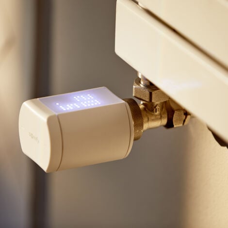 SOMFY 1870508 - Vanne thermostatique connectée io - Pour contrôler la température des radiateurs à eau chaude avec Tahoma (switch) - Silencieuse