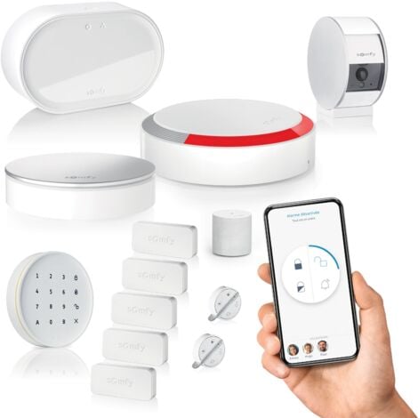SOMFY 1875349 - Home Alarm Advanced - Pack vidéo - Alarme Maison sans Fil Connecté Wifi - Module GSM - Caméra de surveillance intérieure
