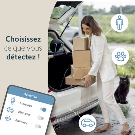 SOMFY 1875326 - Outdoor Camera grise 2 - Caméra de surveillance extérieure wifi - 1080p Full HD - Sirène 110 dB - Branchement possible sur luminaire existant