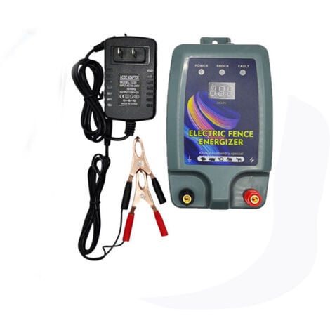 Kit de clôture électrique, clôture électrique pour bétail, 2 modes d'alimentation pour élevage de volailles, électrificateur de clôture, haute puissance - Keyoung