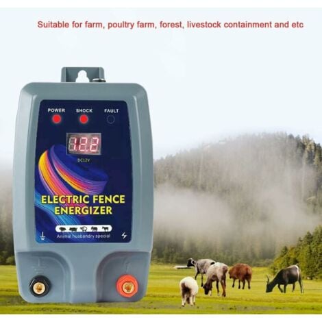 Kit de clôture électrique, clôture électrique pour bétail, 2 modes d'alimentation pour élevage de volailles, électrificateur de clôture, haute puissance - Keyoung