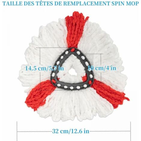 3 paquet (rouge) de recharge Balai compatible vileda Serpillère recharge/Turbo compatible vileda 2en1 Vadrouille Turbo4 - Keyoung