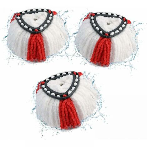 3 paquet (rouge) de recharge Balai compatible vileda Serpillère recharge/Turbo compatible vileda 2en1 Vadrouille Turbo4 - Keyoung