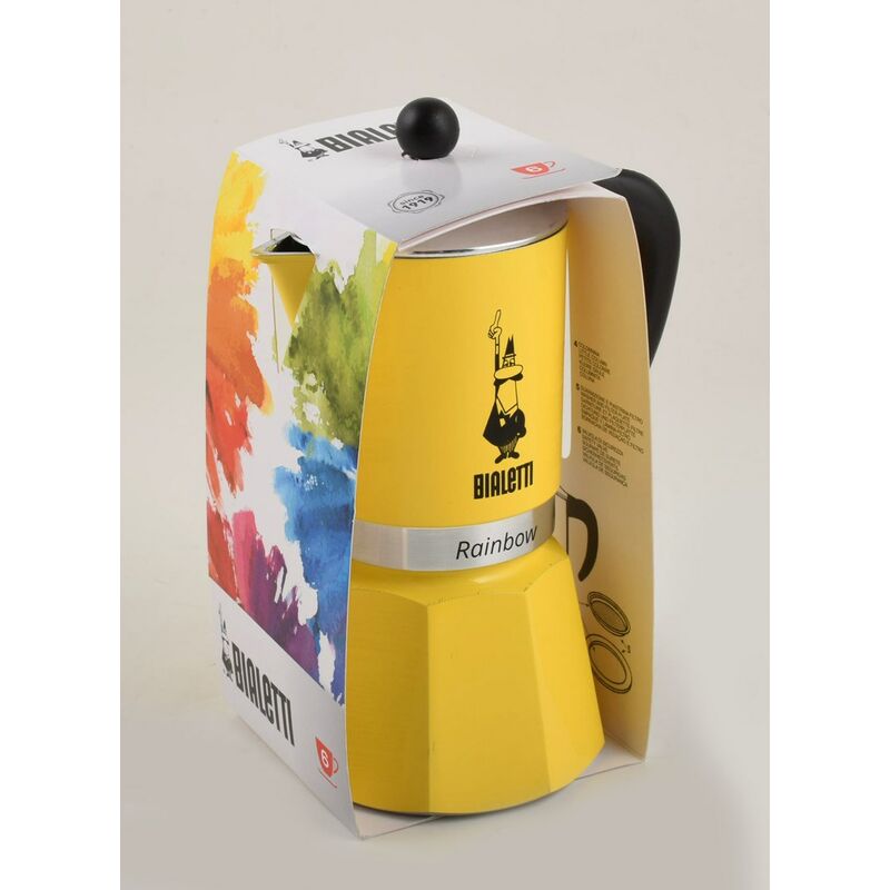 Bialetti Rainbow Moka Pot Schwarz, Gelb