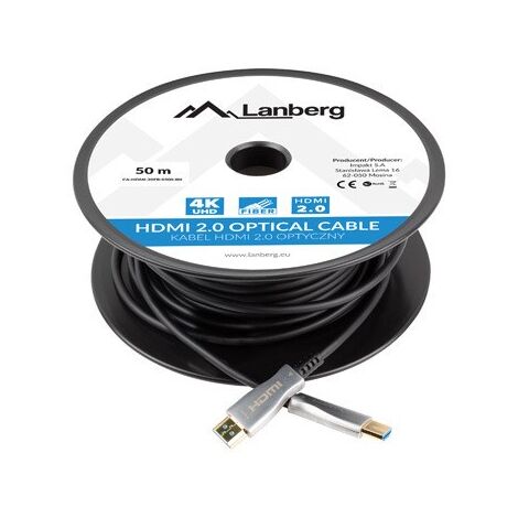 Lanberg CA-HDMI-20FB-0500-BK optisches Kabel HDMI M/M 50m v2.0 4K AOC
