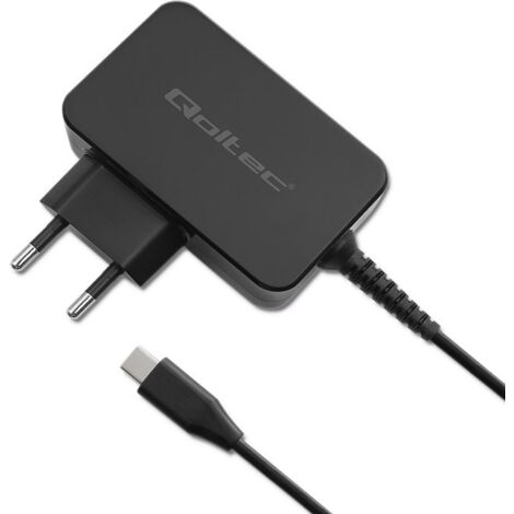 Qoltec 52385 GaN POWER PRO Ladegerät 1xUSB-C 45W 5-20V 2,25-3A Schwarz